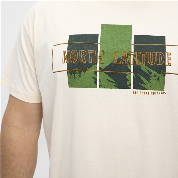 North Latitude T-shirt 'The Great Outdoors', off-white
