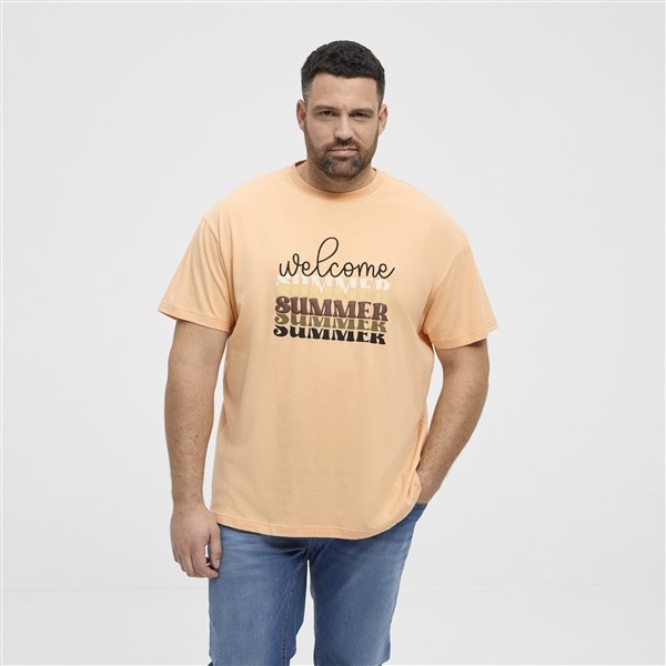 North Latitude T-shirt 'Welcome Summer', peach