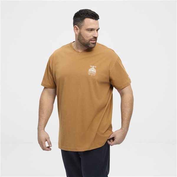 North Latitude T-shirt met V-hals, camel