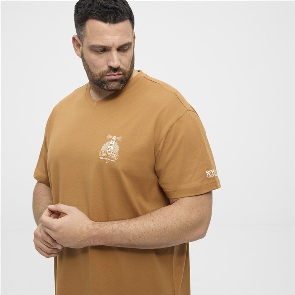 North Latitude T-shirt met V-hals, camel