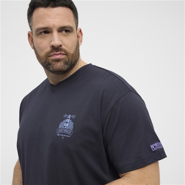 North Latitude T-shirt met V-hals, night sky