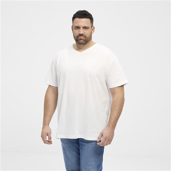 North Latitude T-shirt met V-hals, wit