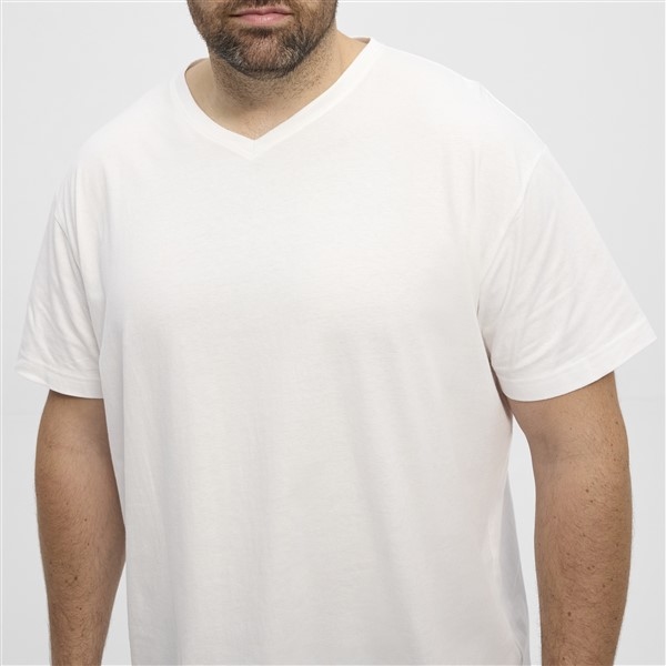 North Latitude T-shirt met V-hals, wit