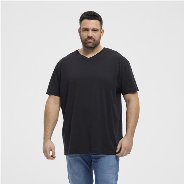 North Latitude T-shirt met V-hals, zwart