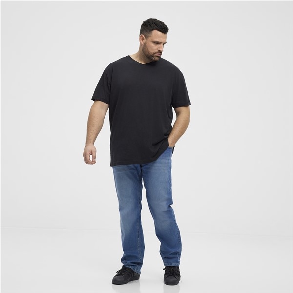 North Latitude T-shirt met V-hals, zwart