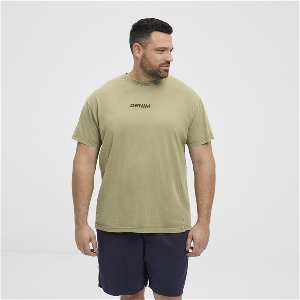 North Latitude T-shirt print 'DENIM', army green