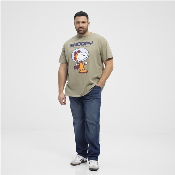 North Latitude T-shirt print 'Snoopy', olijfgroen