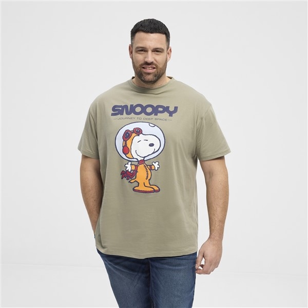 North Latitude T-shirt print 'Snoopy', olijfgroen