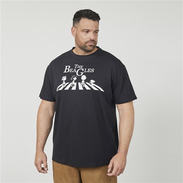 North Latitude T-shirt print 'Snoopy The Beagles', zwart