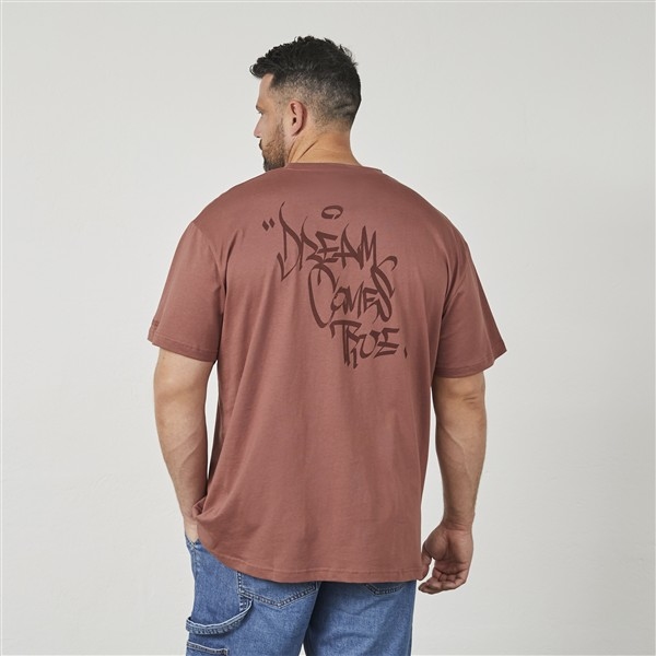North Latitude T-shirt rugprint 'Dreams come true', cognac