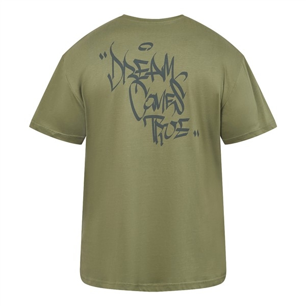 North Latitude T-shirt rugprint 'Dreams come true', olijf