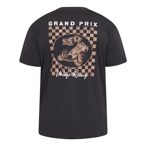 North Latitude T-shirt rugprint 'Grand Prix', zwart
