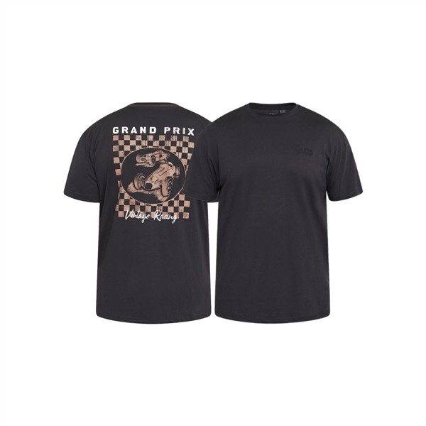 North Latitude T-shirt rugprint 'Grand Prix', zwart