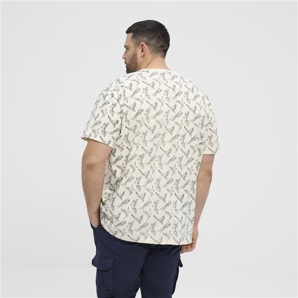 North Latitude T-shirt vliegende papegaaien, offwhite