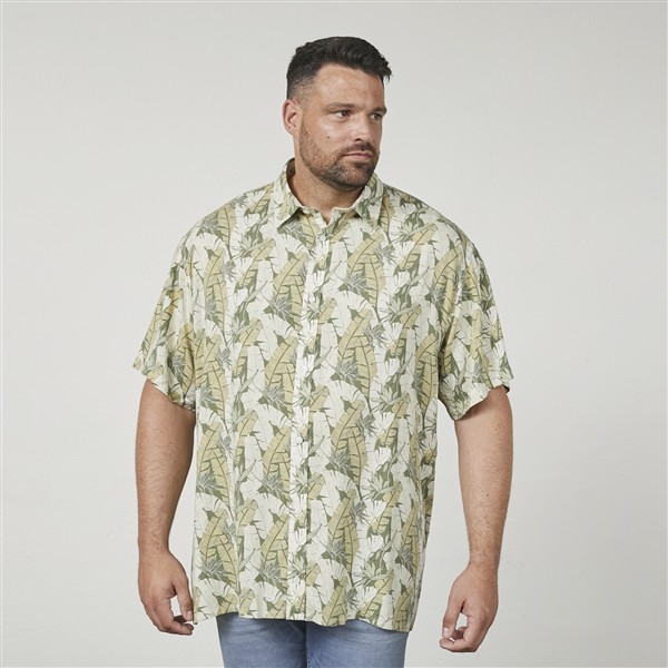 North Latitude viscose shirt Palmblad, olijfgroen