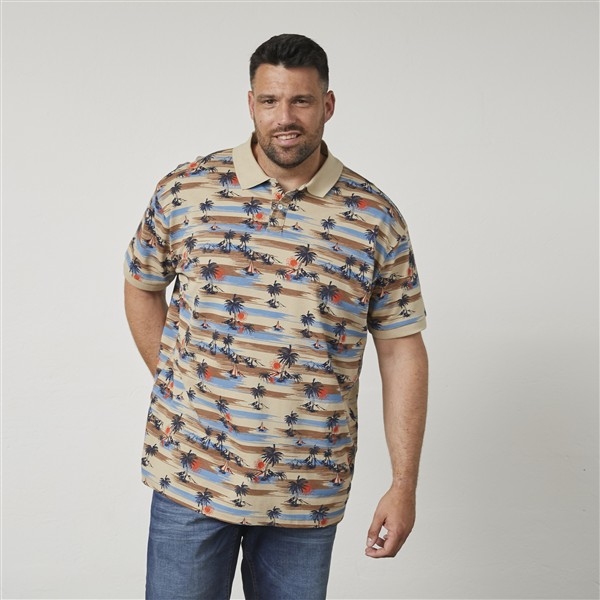 North Latitude zomer polo pique all-over print, sand