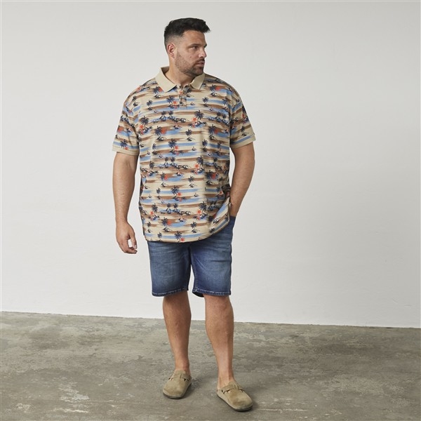 North Latitude zomer polo pique all-over print, sand