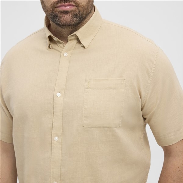 North shirt katoen/linnen, sand melange