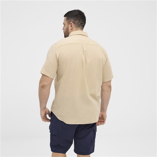 North shirt katoen/linnen, sand melange