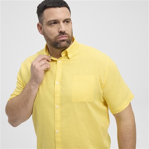 North shirt katoen/linnen, zonnegeel