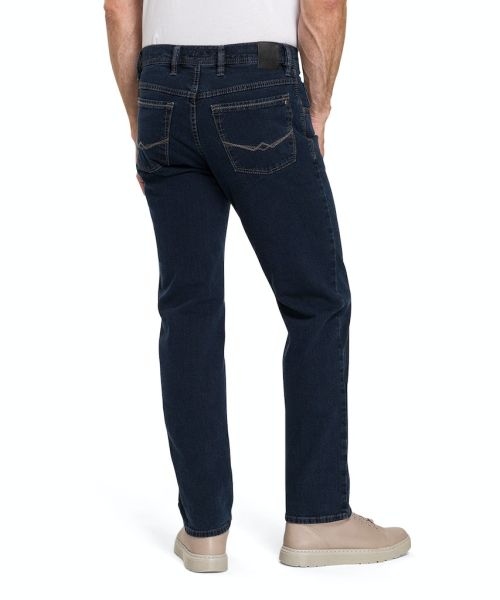 PIONEER 5-pocket jeans Peter stretch m. hoge taille, stone