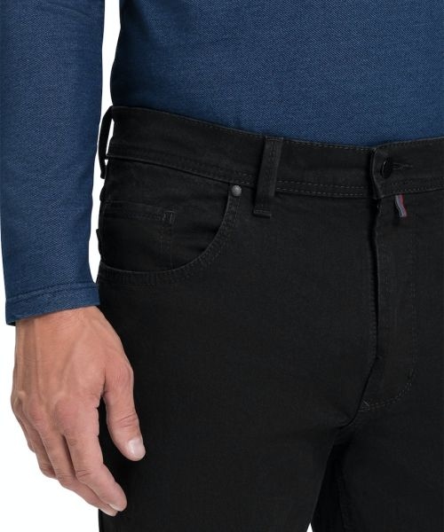 PIONEER 5-pocket jeans Peter stretch m. hoge taille, zwart