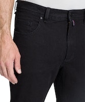 PIONEER 5-pocket jeans Peter stretch m. hoge taille, zwart