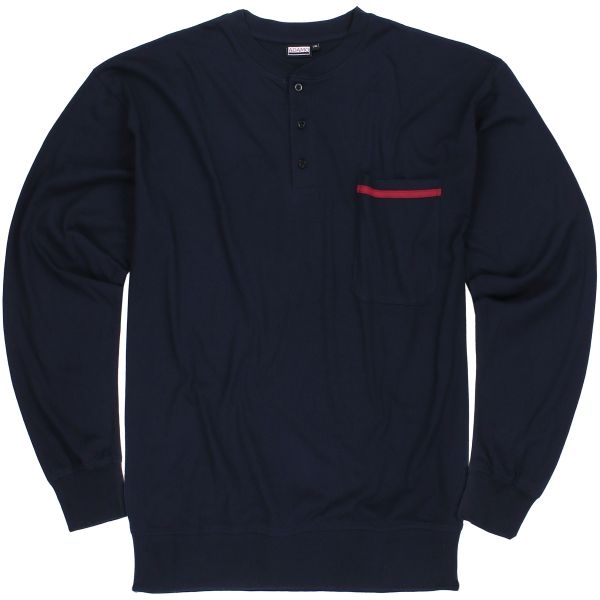 Pyjama m. lange broek en boordjes, effen navy