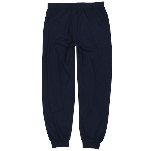 Pyjama m. lange broek en boordjes, effen navy