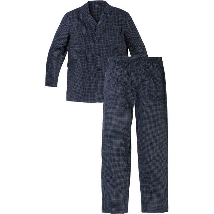 Pyjama set jasje met lange broek, donker geruit