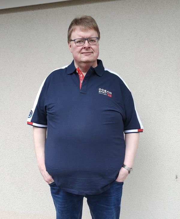 Redfield Polo piqué 'Ocean Spirit', navy wit rood