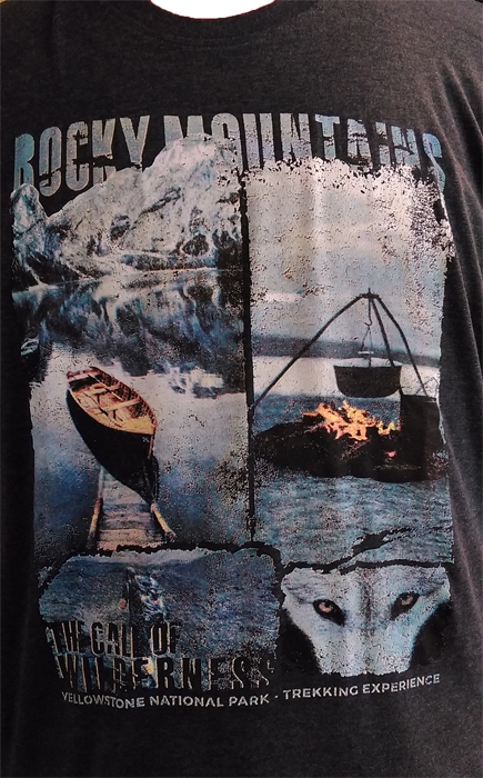 Redfield t-shirt lange mouw 'Rocky Mountains', d.grijs