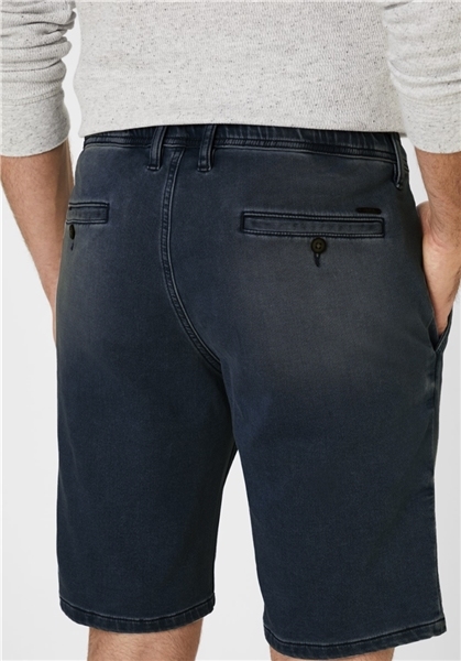 Redpoint Bermuda m. elast. boord, stretch donker denim