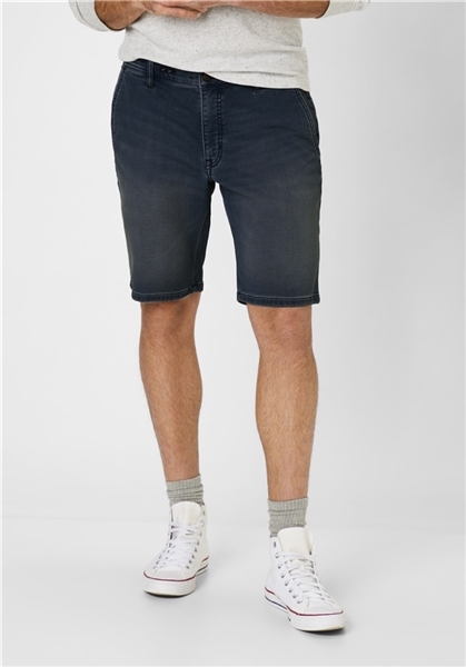 Redpoint Bermuda m. elast. boord, stretch donker denim