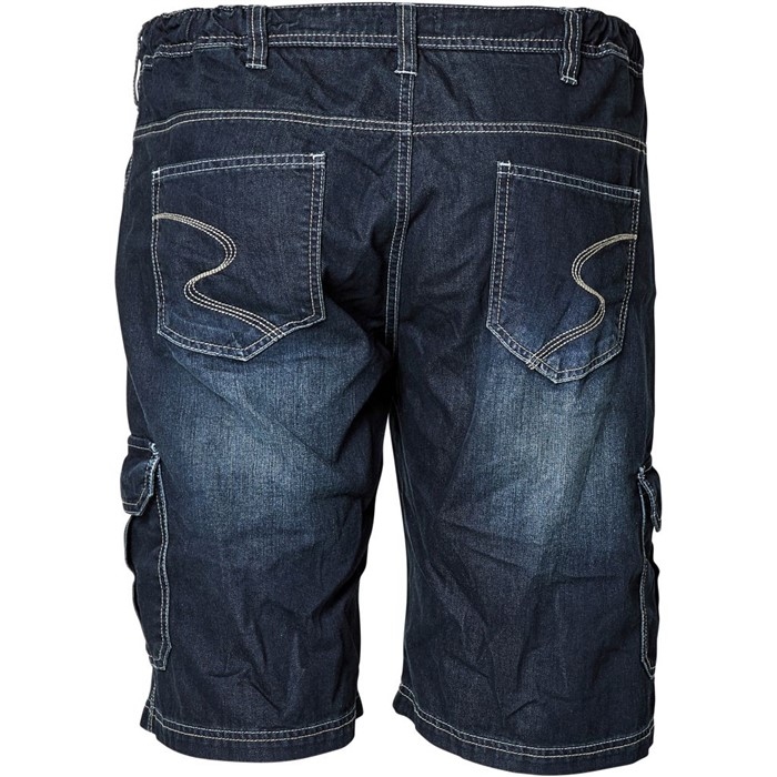Replika denim shorts m. elastische boord, blue wash
