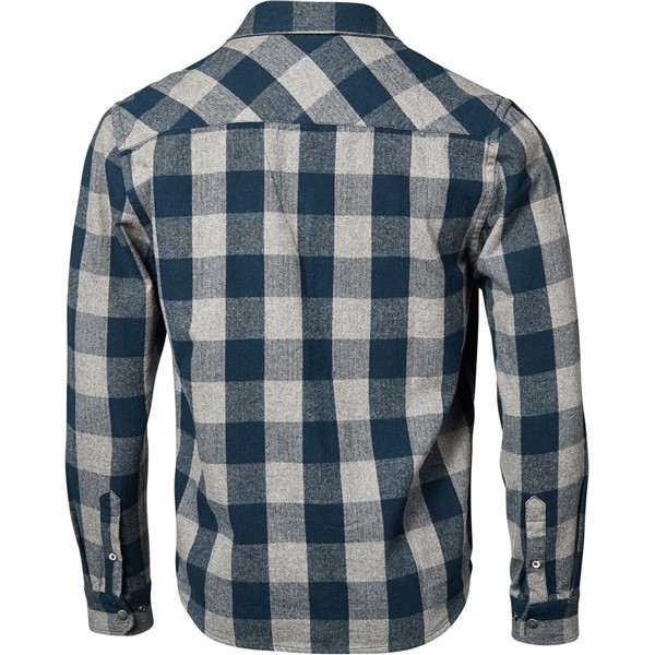 Replika geruit flanel overhemd met rits, navy