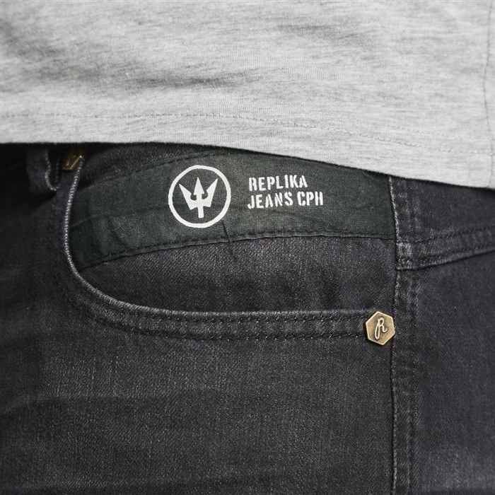 Replika jeans m. stretch RINGO L34, black used wash