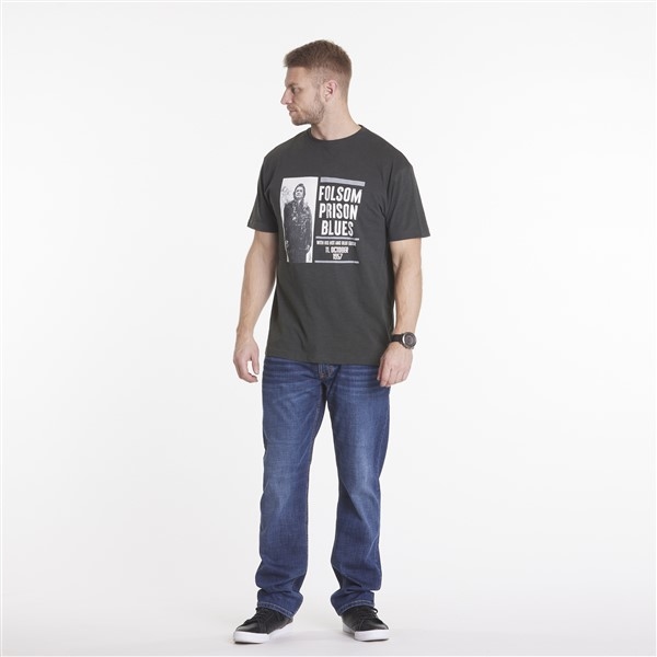 Replika T-shirt Johnny Cash, zwart/grijs