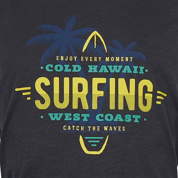 Replika tanktop Surfing print, zwart