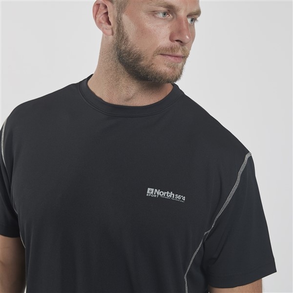 Sportshirt, effen zwart