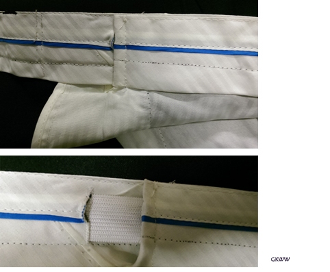 Terlenka broek m. rekbare taille, navy blauw