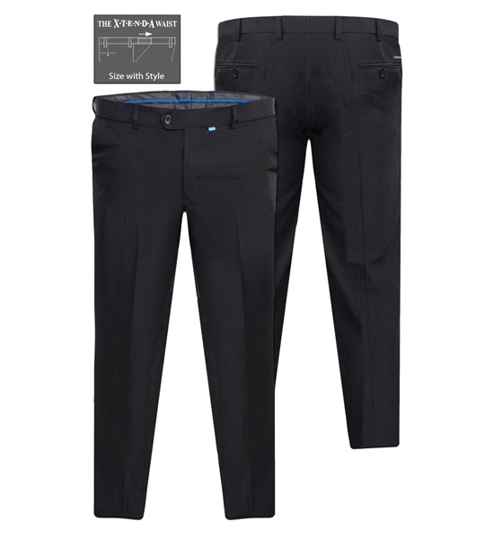 Terlenka broek m. rekbare taille, zwart