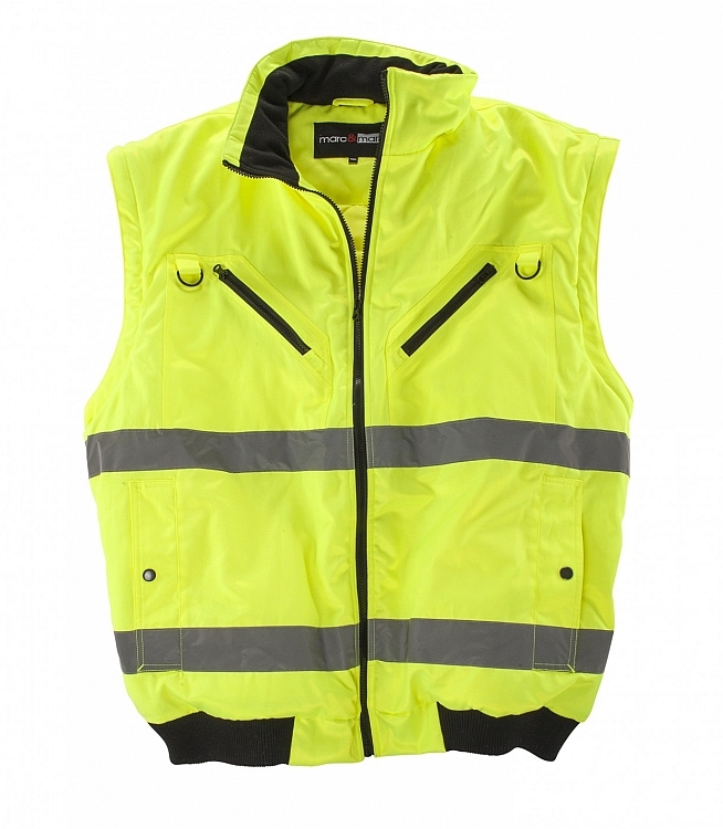 Veiligheids 2-in-1 winterjas afn. mouwen, fluo geel
