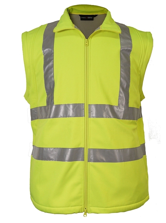 Veiligheids Softshell jas waterafstotend, fluo geel