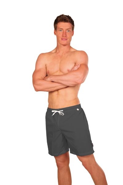 Zwemshort, effen antraciet