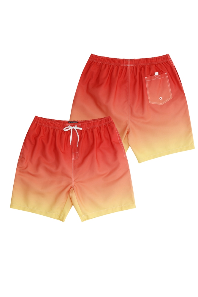 Zwemshort Sunset, rood-oranje