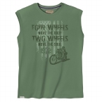 Redfield tanktop print 'Four Wheels', mosgroen