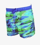 Zwemshort 'Blue Island', cobalt/groen